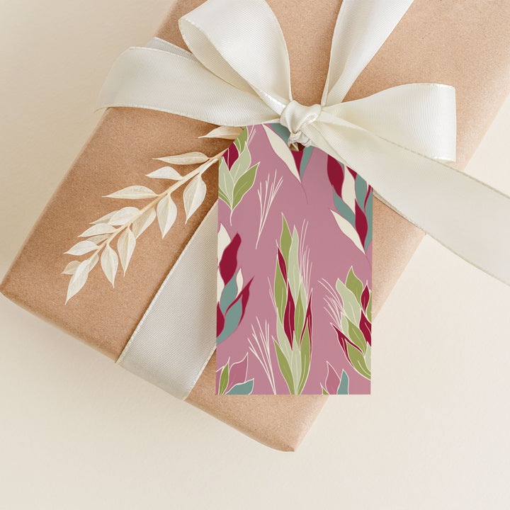 Pink Christmas Pinecones Gift Tags