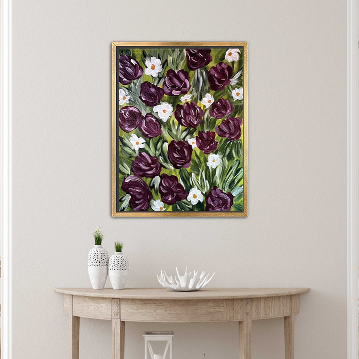 Merlot Meadow - Floral Wall Art Print and Canvas