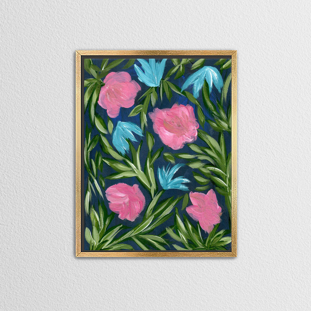 Meadow Midnight Waltz No. 2 - Floral Wall Art Print and Canvas