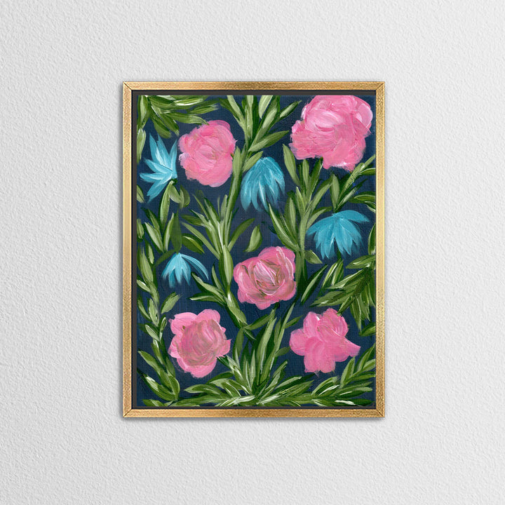 Meadow Midnight Waltz No. 3 - Floral Wall Art Print and Canvas