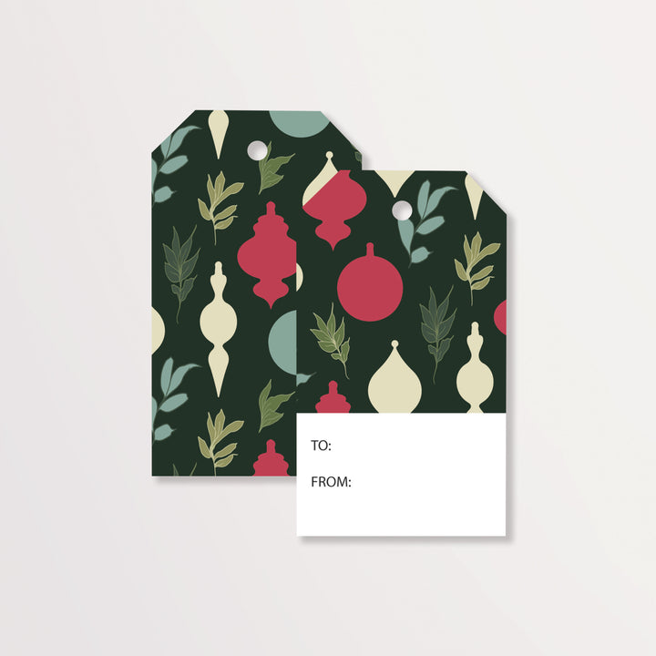 Dark Christmas Ornaments Gift Tags