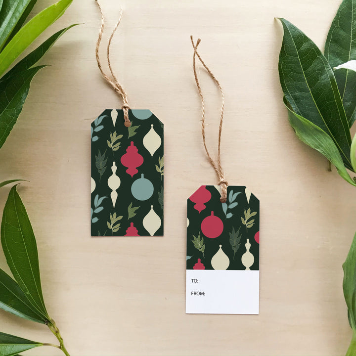 Dark Christmas Ornaments Gift Tags