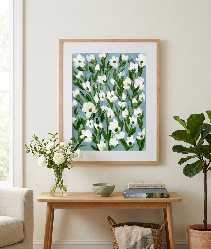 Cotton Meadow Floral - Wall Art Print and Canvas