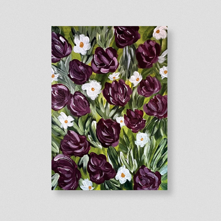 Merlot Meadow - Floral Wall Art Print and Canvas