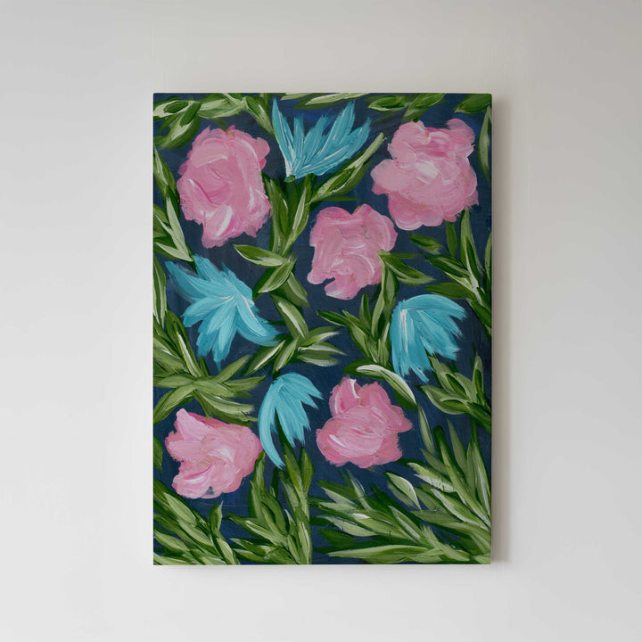 Meadow Midnight Waltz No. 1 - Floral Wall Art Print and Canvas