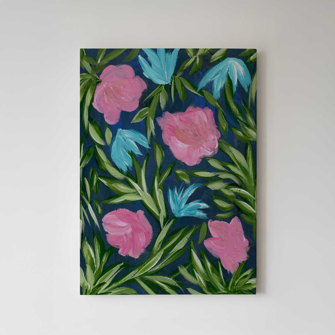 Meadow Midnight Waltz No. 2 - Floral Wall Art Print and Canvas