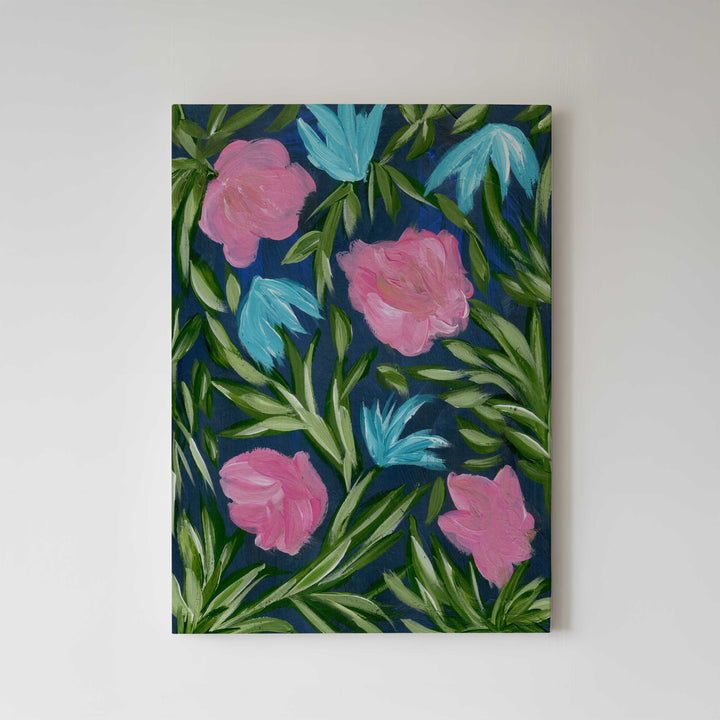 Meadow Midnight Waltz No. 2 - Floral Wall Art Print and Canvas