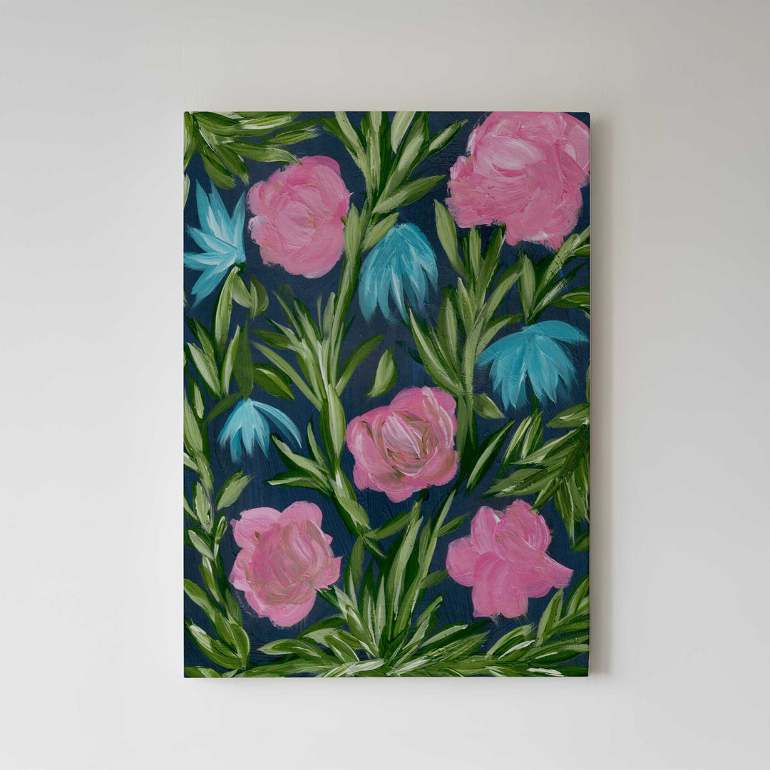Meadow Midnight Waltz No. 3 - Floral Wall Art Print and Canvas