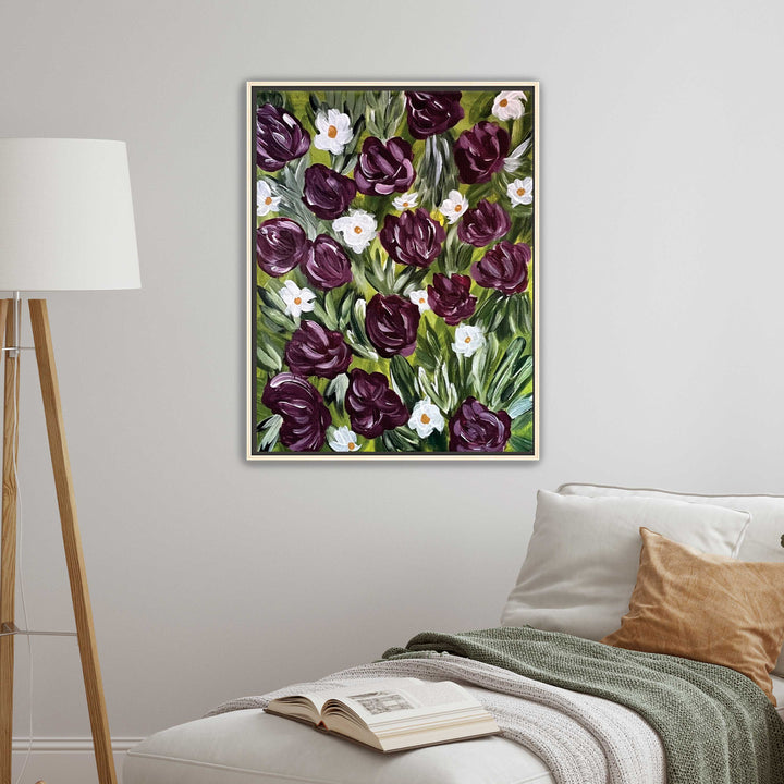 Merlot Meadow - Floral Wall Art Print and Canvas
