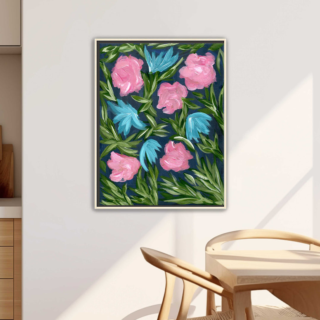 Meadow Midnight Waltz No. 1 - Floral Wall Art Print and Canvas