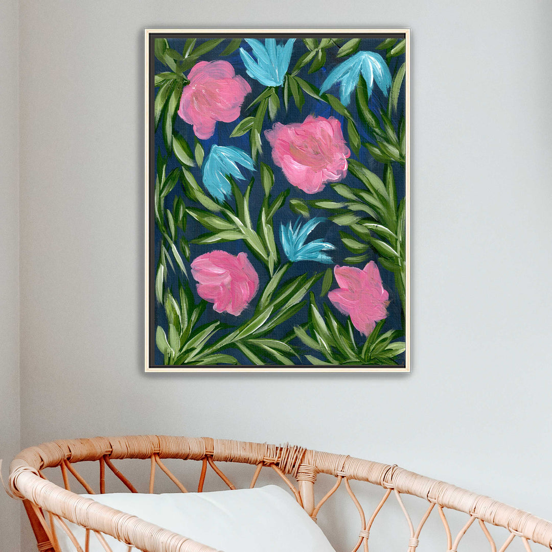Meadow Midnight Waltz No. 2 - Floral Wall Art Print and Canvas