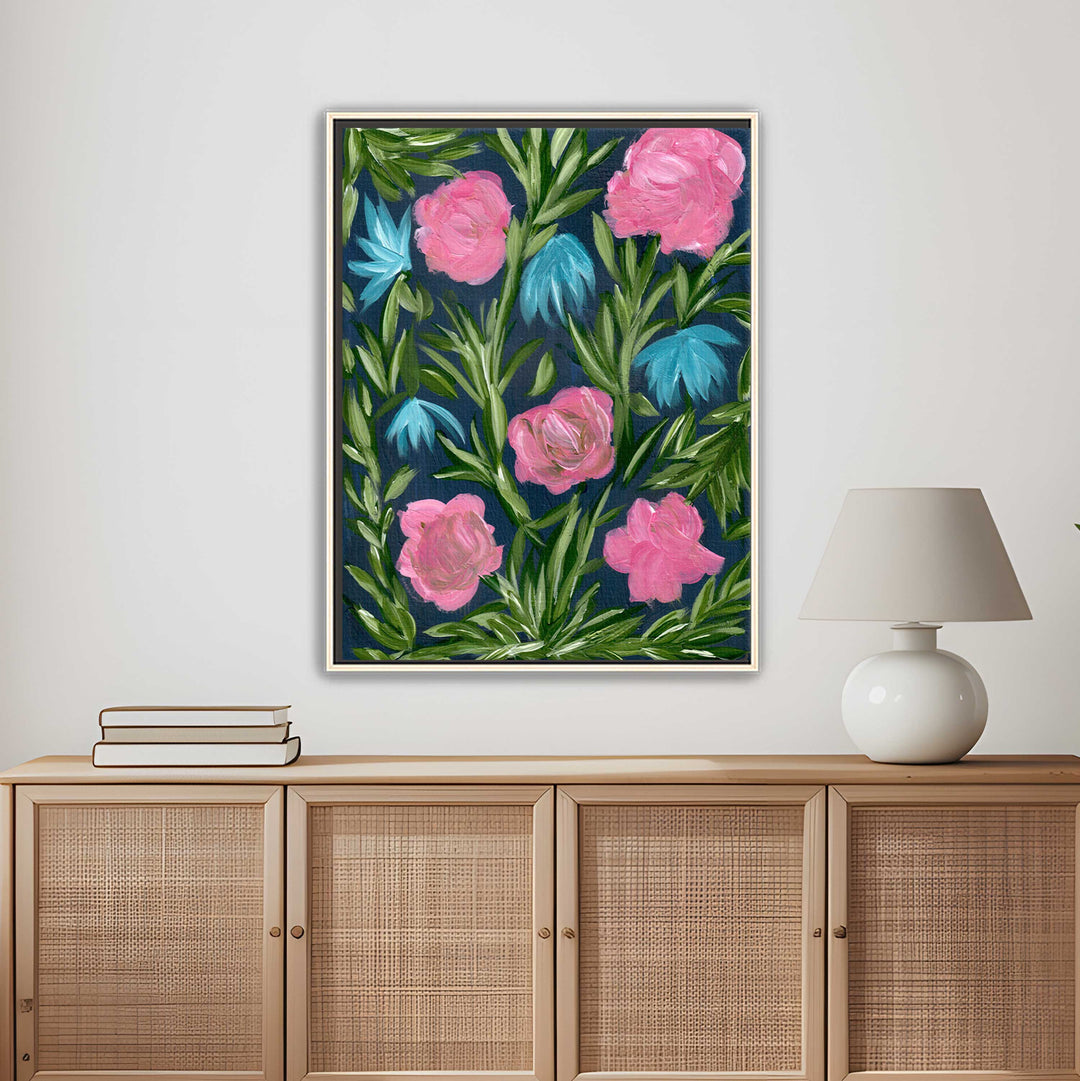 Meadow Midnight Waltz No. 3 - Floral Wall Art Print and Canvas
