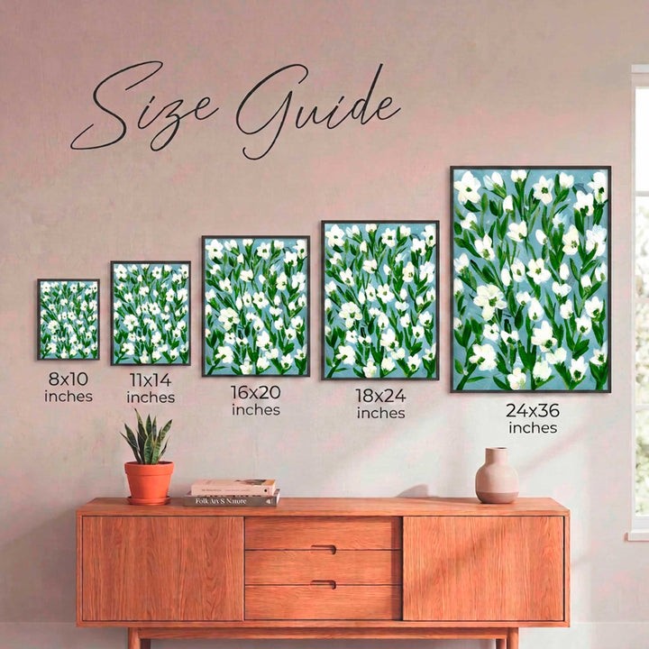 Cotton Meadow Floral - Wall Art Print and Canvas