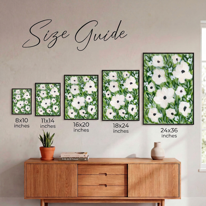 Ivory Meadow Floral - Wall Art Print & Canvas