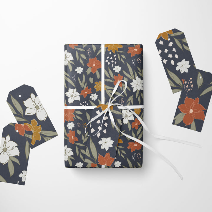 Wandering Bloom Wrapping Paper & Gift Tags Bundle