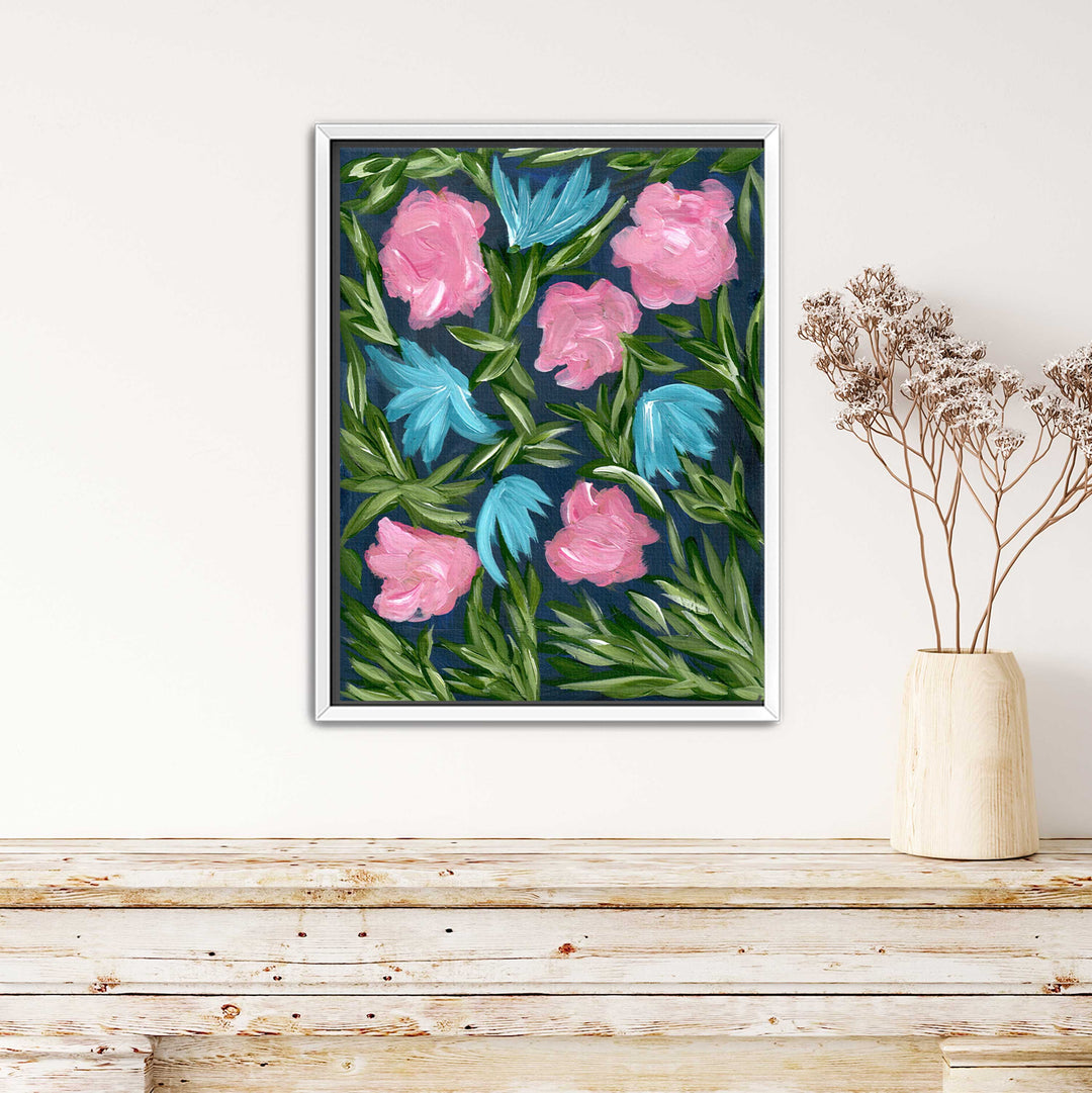 Meadow Midnight Waltz No. 1 - Floral Wall Art Print and Canvas