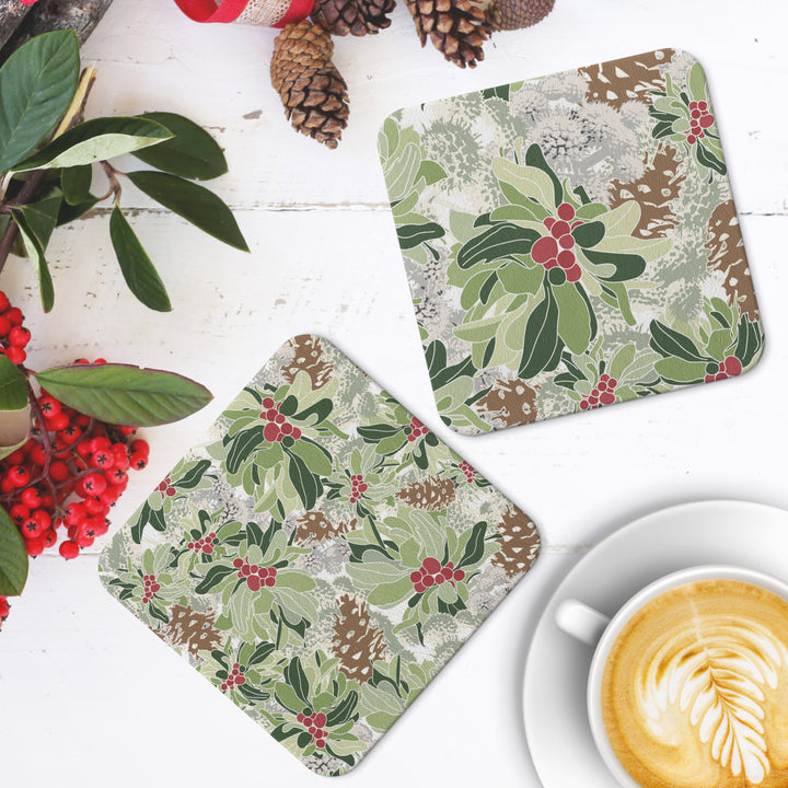 Christmas Mistletoe Coasters