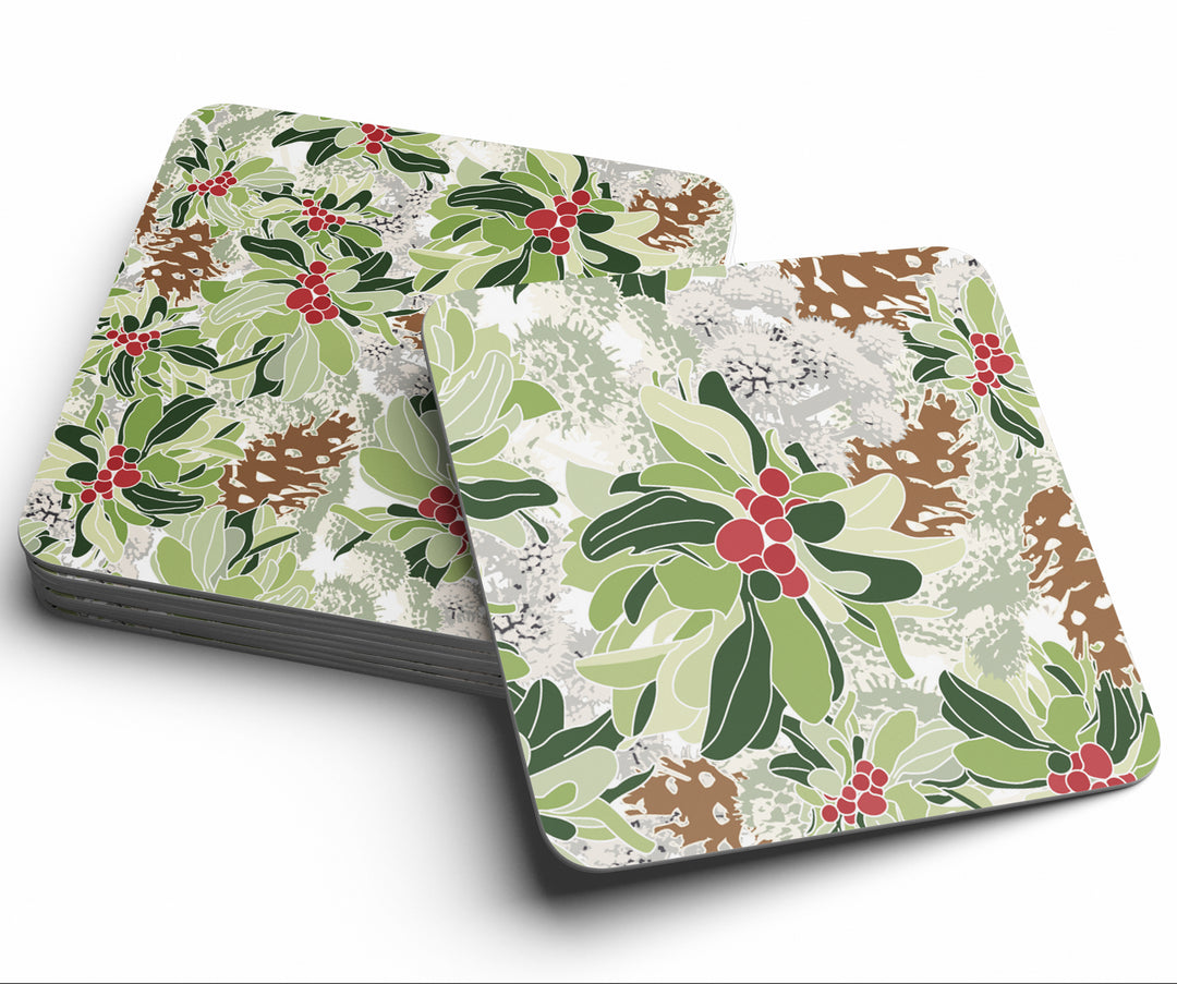 Christmas Mistletoe Coasters