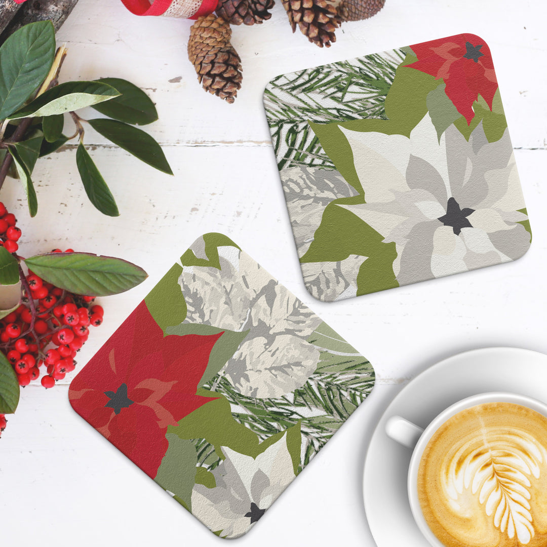 Christmas Poinsettias Coasters