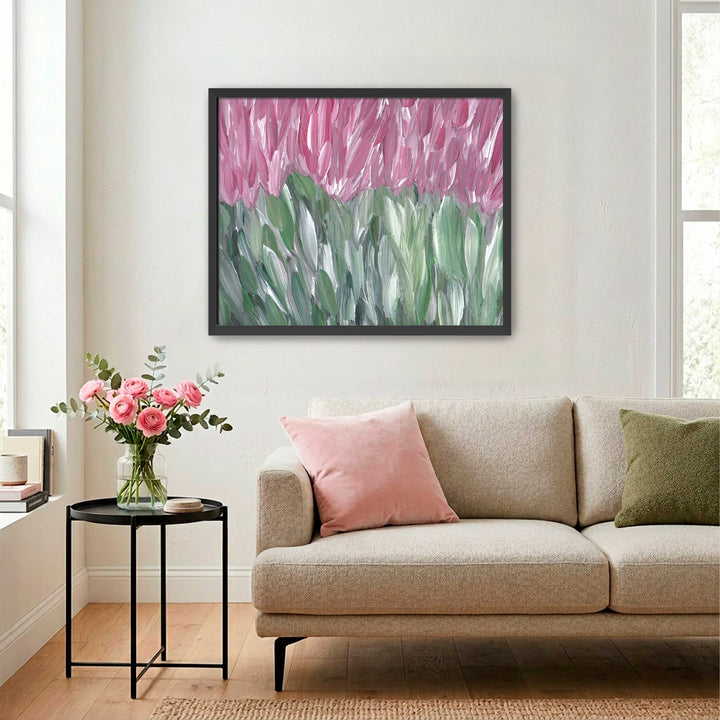 Pink Wildflower Field - Floral Wall Art Print and Canvas