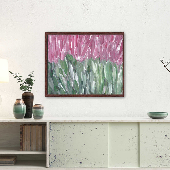Pink Wildflower Field - Floral Wall Art Print and Canvas