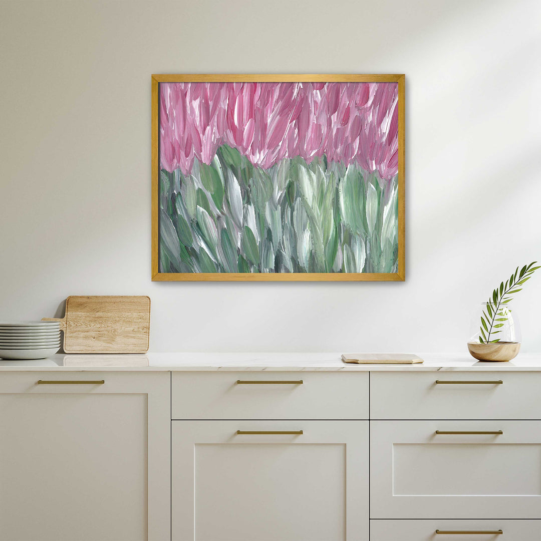 Pink Wildflower Field - Floral Wall Art Print and Canvas