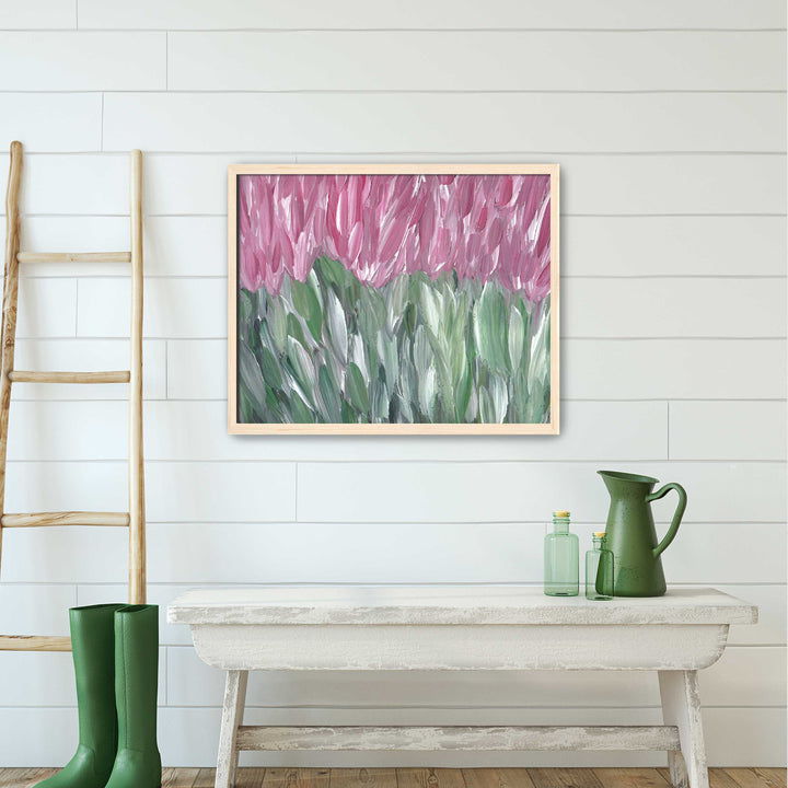 Pink Wildflower Field - Floral Wall Art Print and Canvas