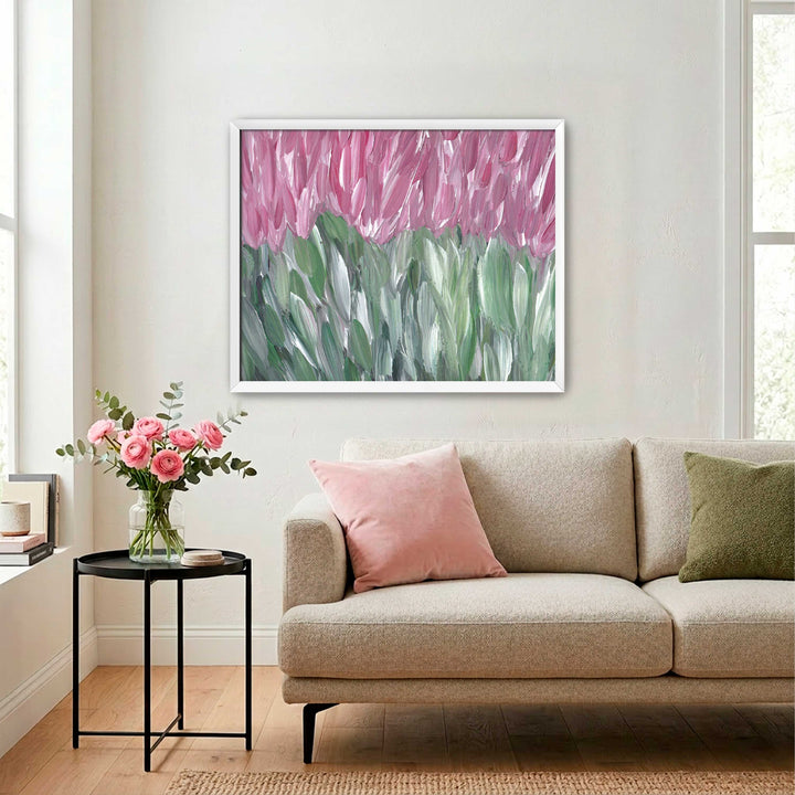 Pink Wildflower Field - Floral Wall Art Print and Canvas