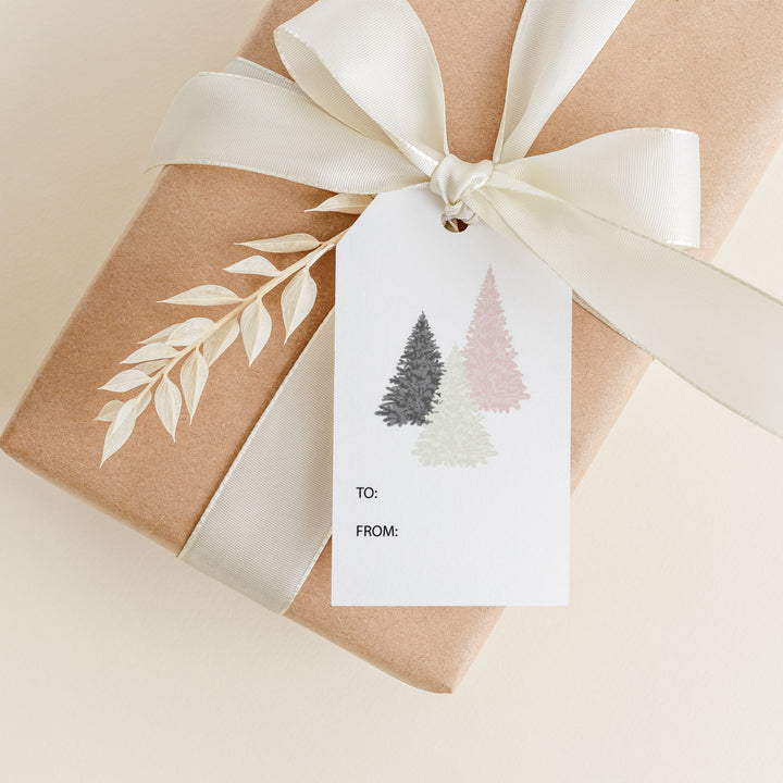 Snowflake Trees - White Gift Tags