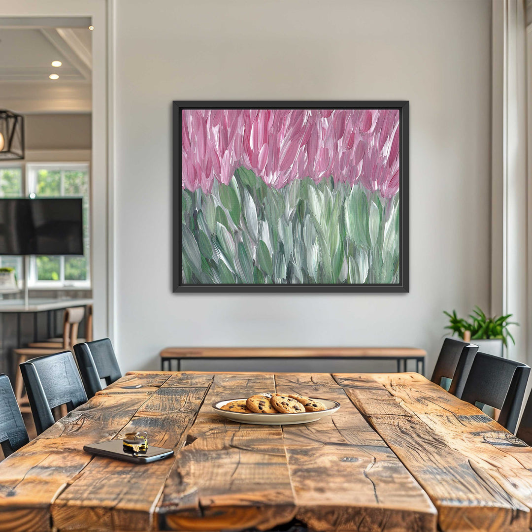 Pink Wildflower Field - Floral Wall Art Print and Canvas