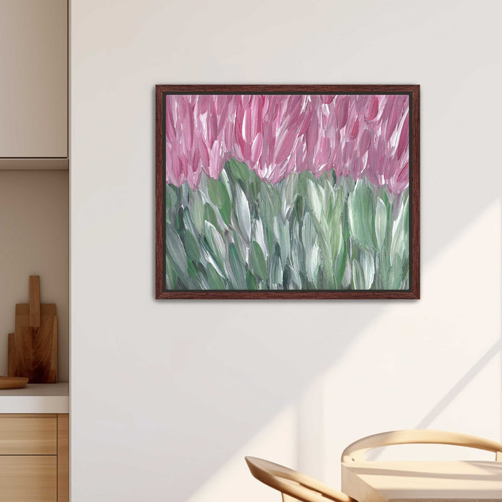 Pink Wildflower Field - Floral Wall Art Print and Canvas