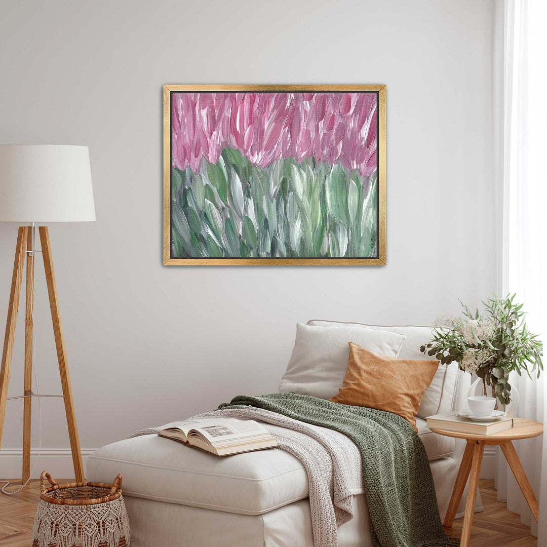 Pink Wildflower Field - Floral Wall Art Print and Canvas