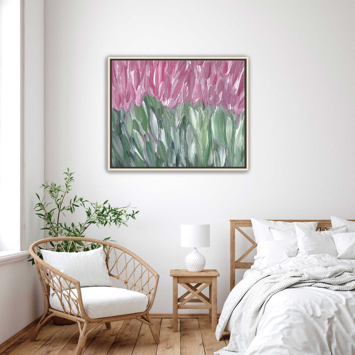 Pink Wildflower Field - Floral Wall Art Print and Canvas