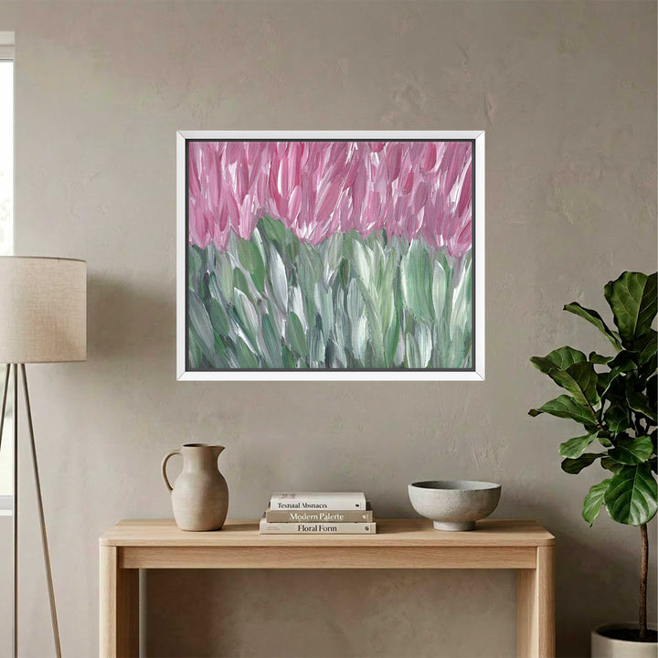 Pink Wildflower Field - Floral Wall Art Print and Canvas