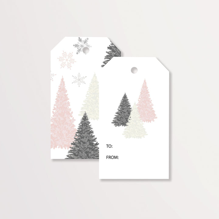 Snowflake Trees - White Gift Tags