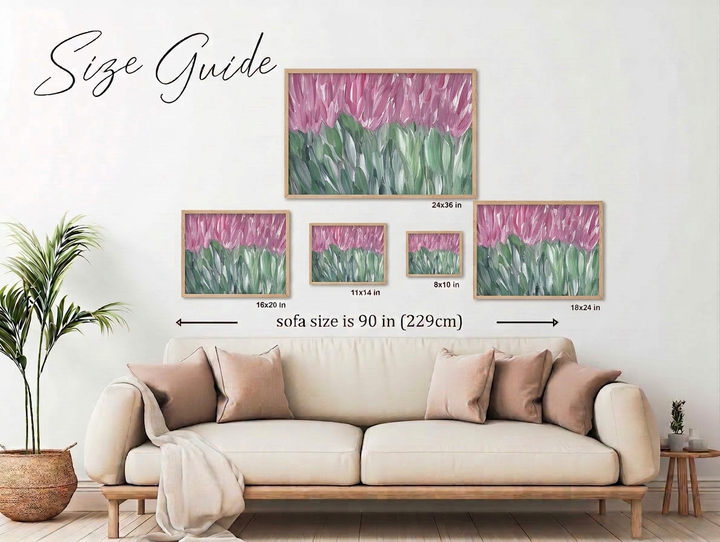 Pink Wildflower Field - Floral Wall Art Print and Canvas