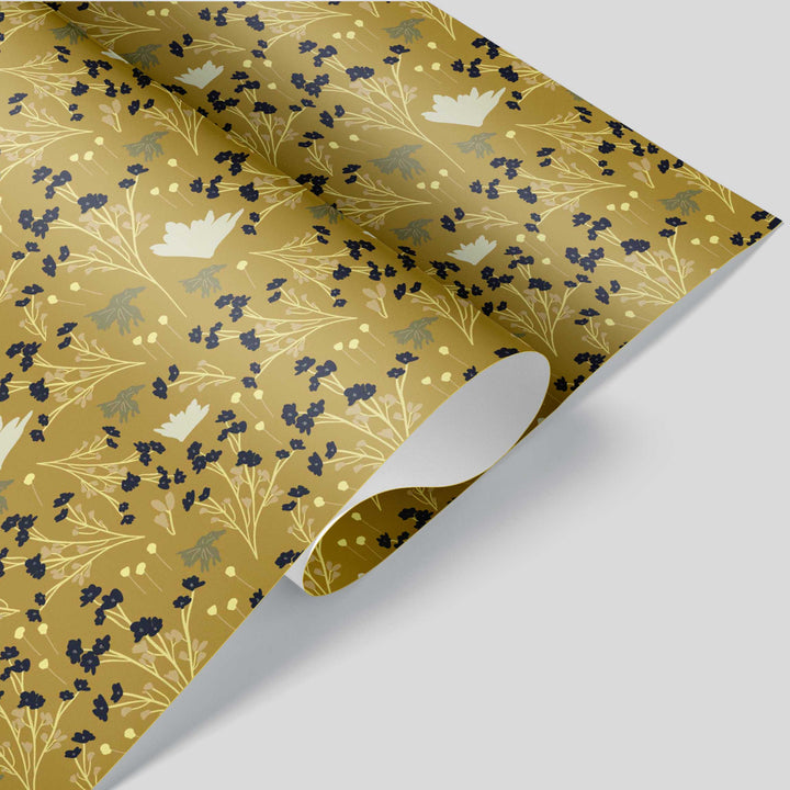 Filler Park #5 Yellow Goldenrod Floral Wrapping Paper - Clearance Item