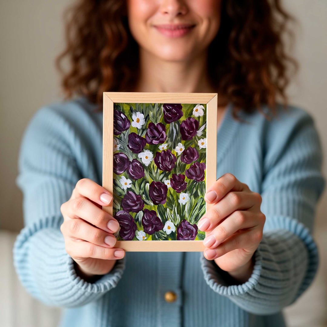 Merlot Meadow Floral 5x7 Mini Print