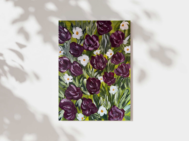Merlot Meadow Floral 5x7 Mini Print