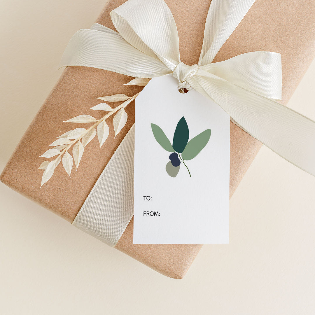 Christmas Berry Leaves Gift Tags