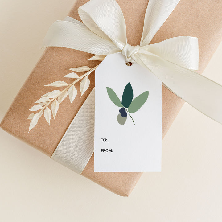 Christmas Berry Leaves Gift Tags