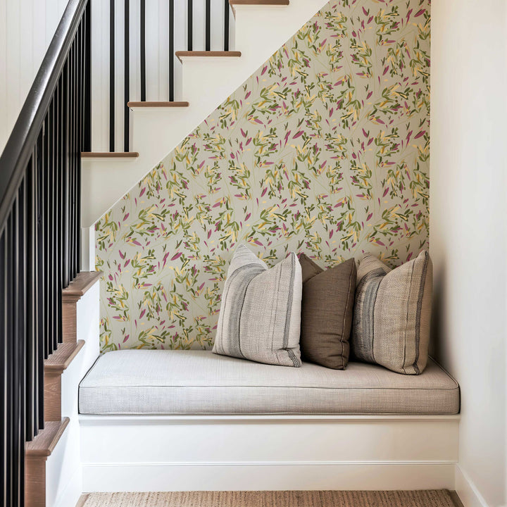 Eucalyptus Drift in Goldenrod Wallpaper