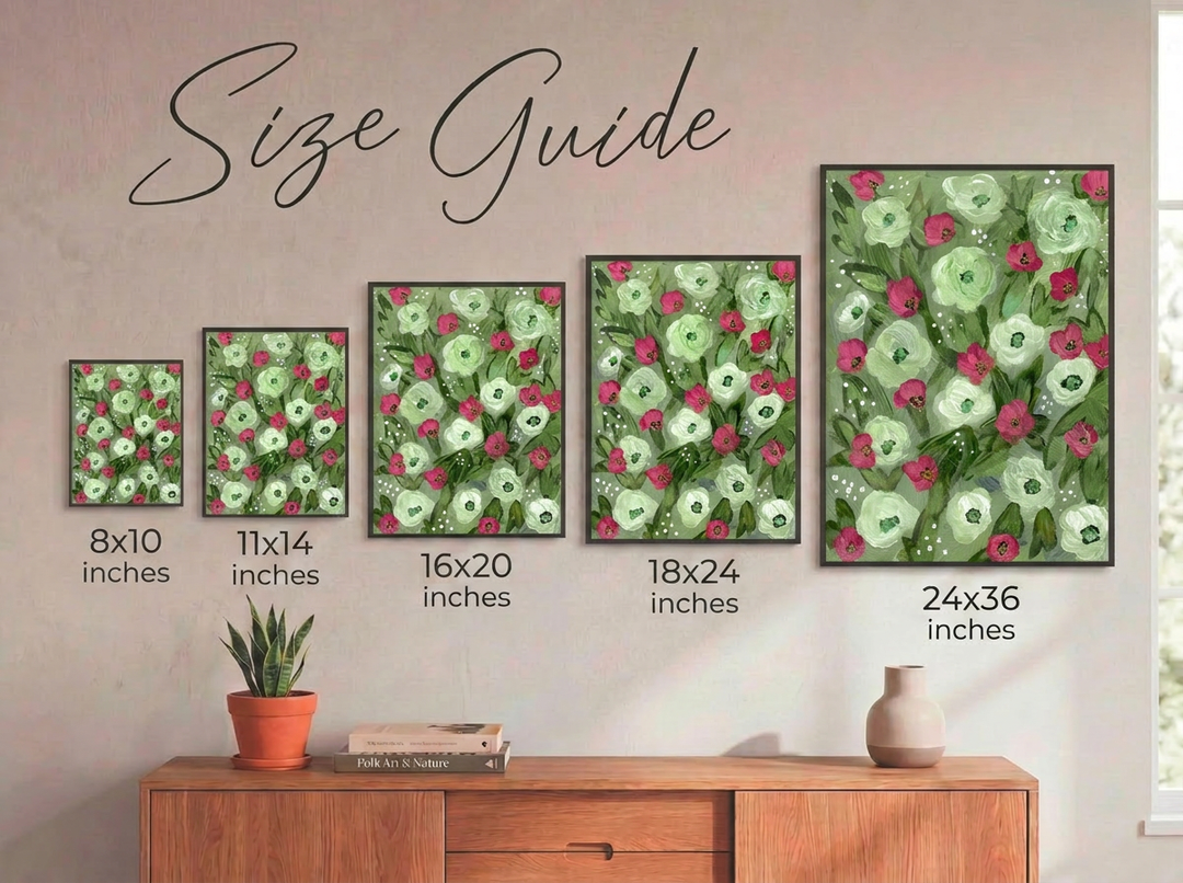 Sage Meadow - Floral Wall Art Print and Canvas