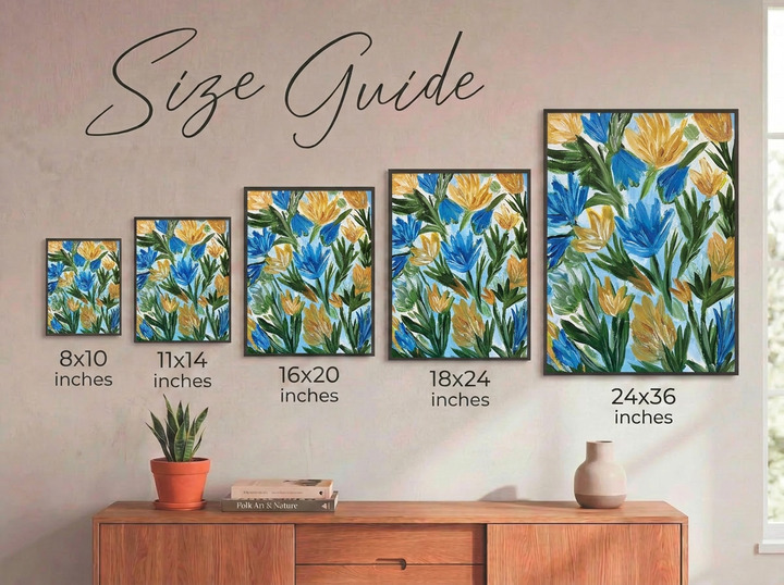 Summer Meadow Dance - Floral Wall Art Print and Canvas