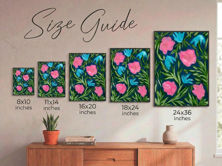 Meadow Midnight Waltz No. 2 - Floral Wall Art Print and Canvas