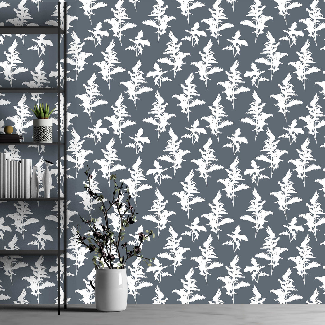 Blue and White Peel and Stick Removable Wallpaper - Madame Cola Design 01A