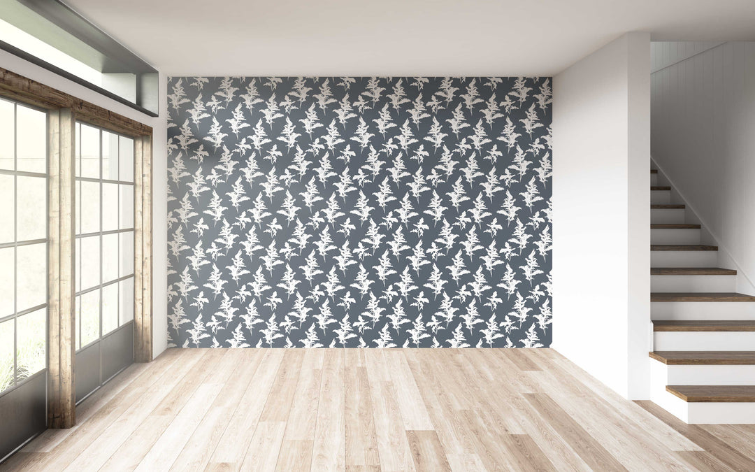 Blue and White Peel and Stick Removable Wallpaper - Madame Cola Design 01A