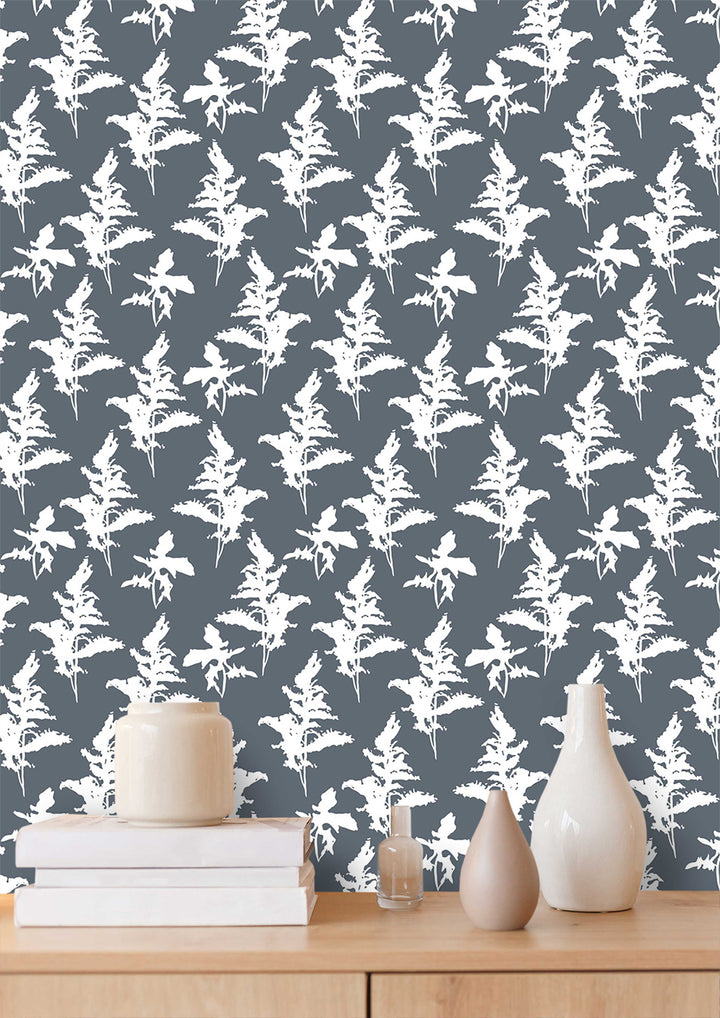 Blue and White Peel and Stick Removable Wallpaper - Madame Cola Design 01A