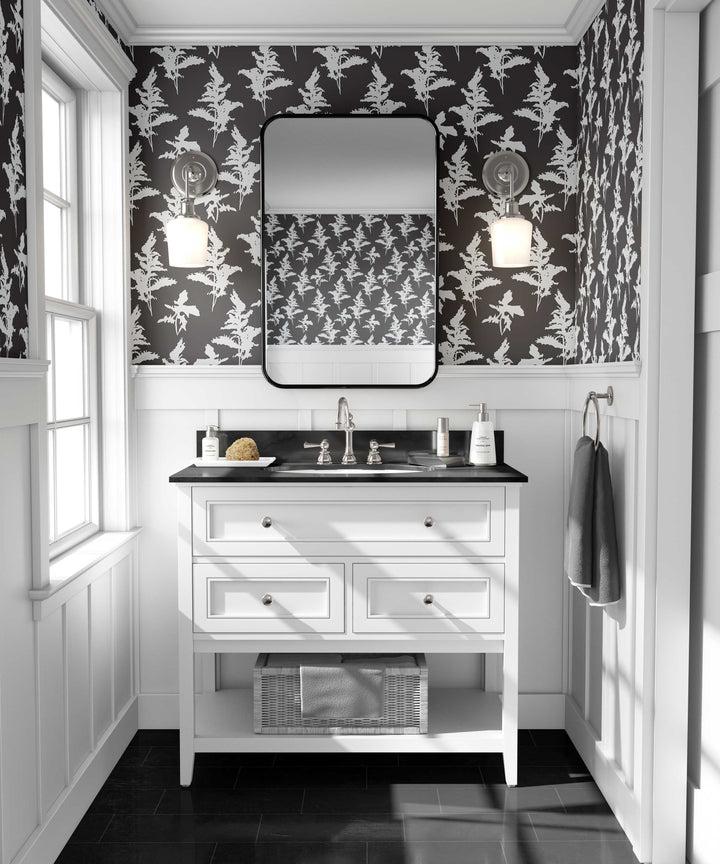Black and White Peel and Stick Removable Wallpaper - Madame Cola Design 01D