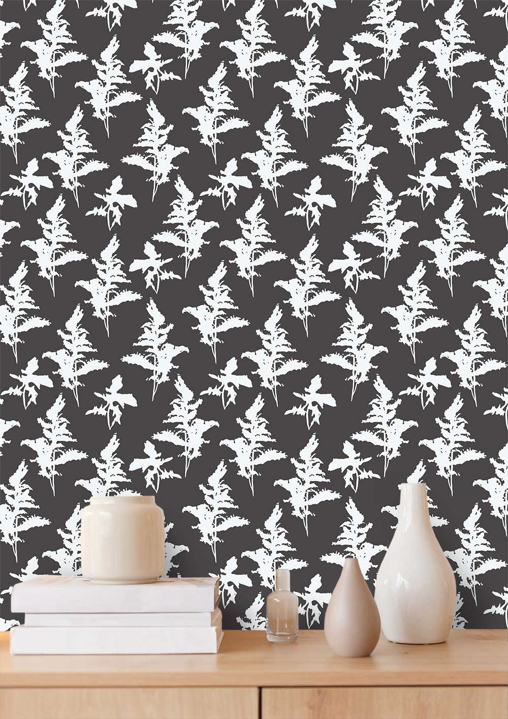 Black and White Peel and Stick Removable Wallpaper - Madame Cola Design 01D